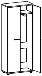 Elegant Wardrobe with Pull-Out Hanging Rod 8107 "Galant" Series