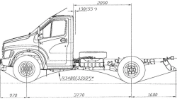 2-Axle Chassis for Cargo Truck, Modification C41R13, Euro-3 Diesel Engine