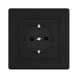 Caduceus Aling Prestige Hidden Socket with Grounding, 16A, 250V, Black (Soft Touch)