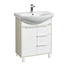 Aquaton Riko 65 White Sink Cabinet, Ash - 1A213301RIB901.A213.3.01R.IB9.0