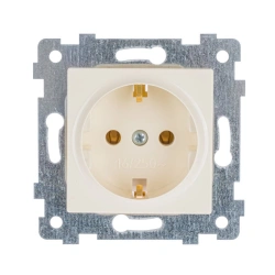 Axioma Single Socket Mechanism with Ground Contact RS16-453 Ivory
