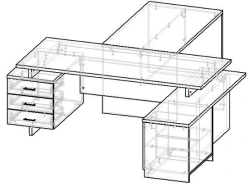 Executive Chair Desk with Cabinet SP2