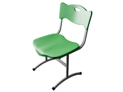 Adjustable Student Chair with Round Tube and Plastic Seat - Stand-Up STU-2R.03.D