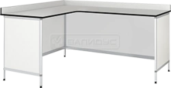 Corner Work Table with Semi-Round Aluminum Frame - SMU-LKN