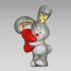 Handcrafted Glass Christmas Ornament "Bunny with Ears