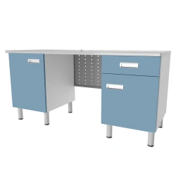 Laboratory Table with Two Cabinets and Shelf - SL-05-MSK (SL-05-111)
