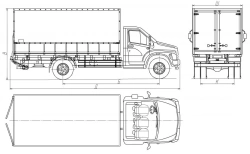 Curtain-sided Van Vehicle 5759AM-3 for GAZ Modifications C41R16, C41R36, C42R36, C43R16, C43R36, C44R36