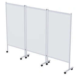 Medical Partition Screen on Wheels, Stainless Steel, Three-Section (MSK-35301)