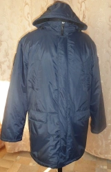 Men's Everyday Winter Jacket in Dark Blue and Black Fabric - Model C 934 PU