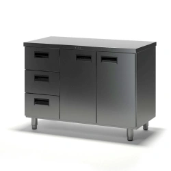 Stainless Steel and Galvanized Steel Table SKDZ-1 with Doors and Drawers
