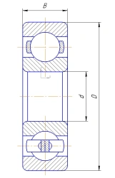 Radial Ball Bearing 6-1000814K GOST 520-2011