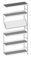 Single-Sided Shelf 880x300x1752 mm - Metal Frame
