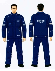 Men's Work Suit (Jacket, Pants) Gazprom Neft Style for Industrial Protection