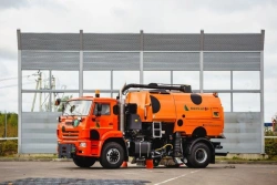 Combined Road Machine ED244KM with Sweeping-Vacuum Equipment