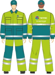 Women's High Visibility Signal Suit (Jacket, Overalls) for Protection Against Industrial Contaminants