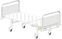 Hospital Bed with Headrest and Wheels for Functional Patient Care KFO-01-MSK