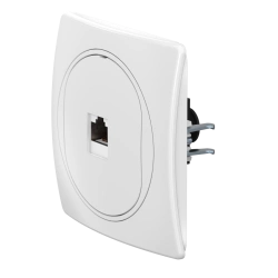 CADUCEUS ALING EON Hidden Installation Computer Socket with Keystone RJ45 8P8C Cat.6 UTP Module, White, Art. E6150.00