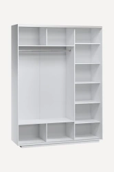Wooden Three-Door Wardrobe for Clothing and Equipment Storage