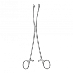 Curved Three-Toothed Uterine Forceps TSH-04-045-26, 260 mm