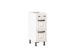 Marina LD.273170.000 Kitchen Base Cabinet Facade Set with 3 Drawers (300) - White Textured Oak