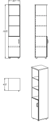 Storage Cabinet for Documents and Office Supplies, Series 403.40.183
