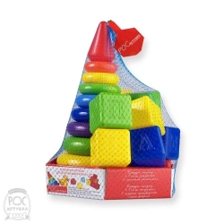 Educational Rainbow Set with Pyramid and Blocks