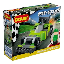Bauer Pit Stop Series Building Toy - Racing Car Set (38 pcs, Black/Green)