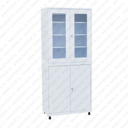 Metal Cabinet with 3 Shelves and Glass Doors - SHMMS.02.00