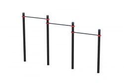Adjustable Level Parallel Bars with Four Support Columns and Three Crossbars