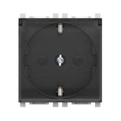 CADUCEUS ALING Experience Hidden Socket with Grounding, 16A, 250V, Black (Soft Touch), 2M, Art. 74104.E1