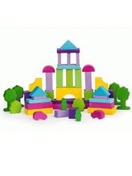 Evening Color Palette Wooden Building Set - 55 Pieces, Art. 6674-32