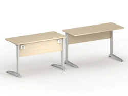 Electrified Two-Seat Student Desk with Adjustable Height