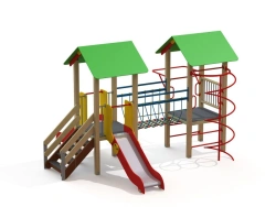 Children's Play Complex with Two Towers, Height 900 mm