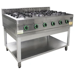 Gas Stove 6-Burner without Oven PG-6-01, 21 kW, 220V