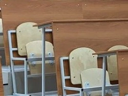 Folding Seat Monoblock Table with Metal Frame