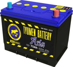 Lead Acid Starter Battery TYUMEN BATTERY 6СТ-75LR ASIA