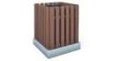 Wooden Quadrangular Trash Bin with Metal Insert U-1.31