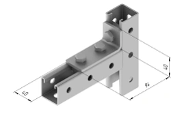 90-Degree Corner Plate with 3 Holes SMA 622, Stainless Steel