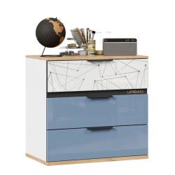Urban LD.528160.000 Chest of Drawers (Golden Oak/White/Capri Blue, Version 1)