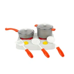 Kids Kitchen Play Set - Gas Stove, Pots, and Utensils