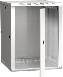 LINEA W 12U Wall-Mounted Cabinet 600x600mm Glass Door, RAL7035