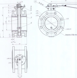 Manual Flanged Disc Valve, Cast Iron DN 125 PN 1.6 MPa IYUKL.494425.021
