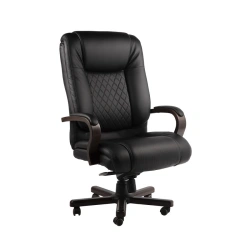Aristocrat Upholstered Chair with Wooden Frame and Metal Base