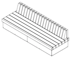 Wooden Bench for Offices and Public Spaces, Model 10101