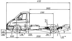 Two-Fuel Engine Chassis 330252 for Cargo Trucks