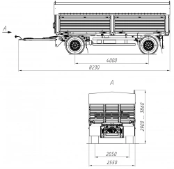 12 Ton Capacity Dual-Axle Cargo Trailer 8465-04 with CEYLAN AS-1210-225-ST-OV Axles