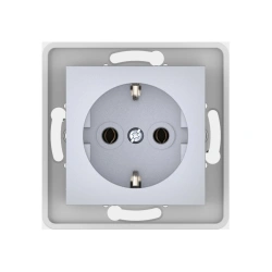 CADUCEUS ALING PRESTIGE Hidden Socket with Grounding 16A, 250V, Silver, Art. 6030.S