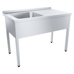 Professional Washing Sink with Work Surface PROFI SRO15/7PNT+VMOЦ1-500L (Left Configuration)