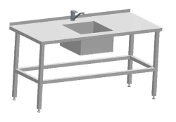 Vegetable Processing Table with Sink