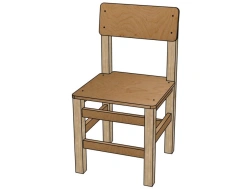 Wooden Chair with Plywood, Height 260mm, Model StD79